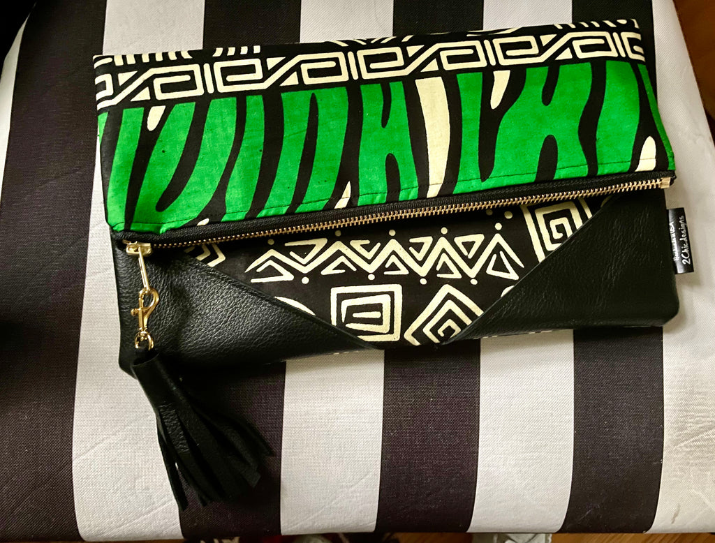 Green and Black Clutch Bag