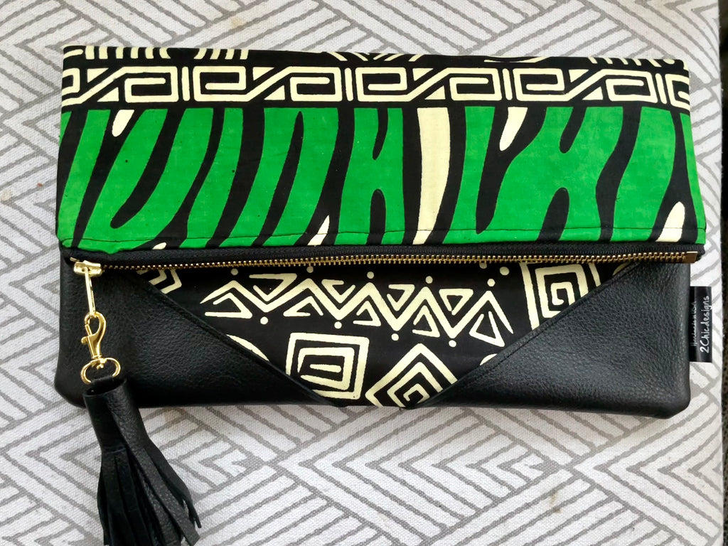Green and Black Clutch Bag