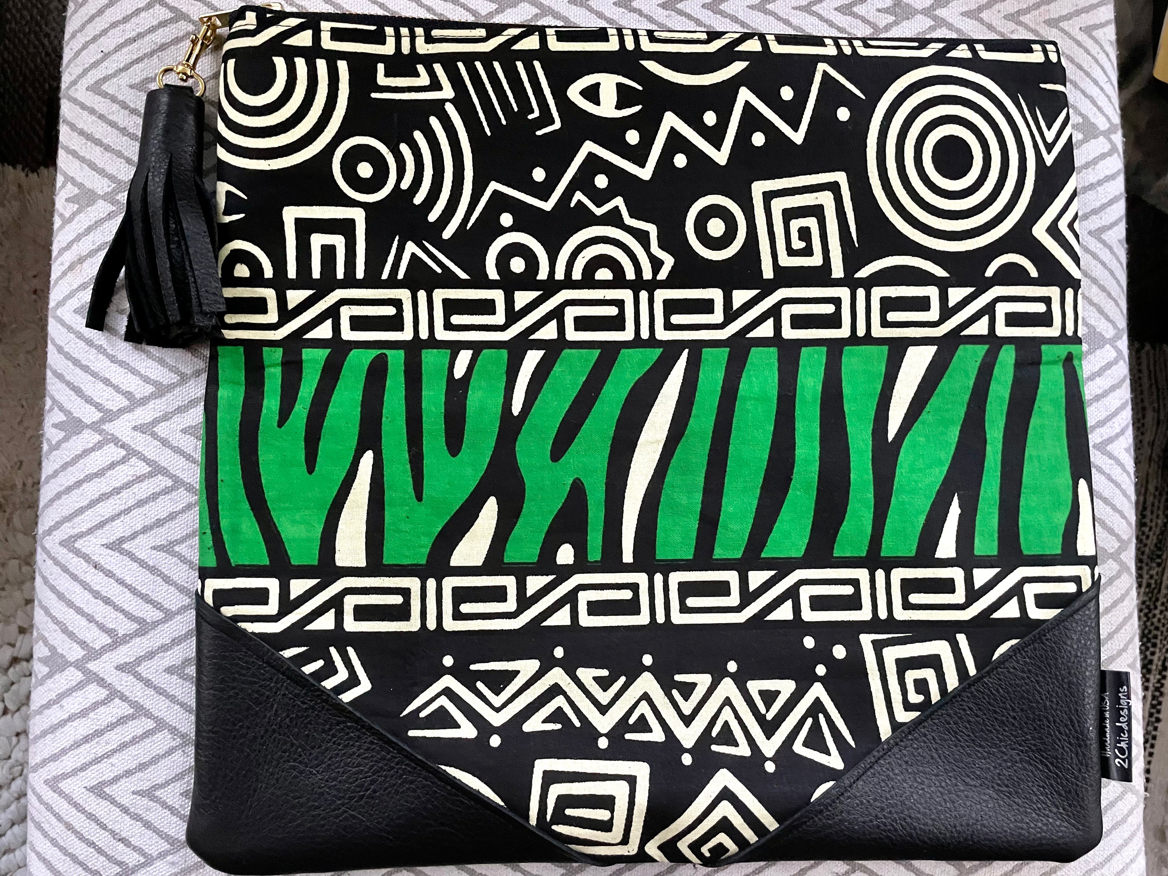 Green and Black Clutch Bag