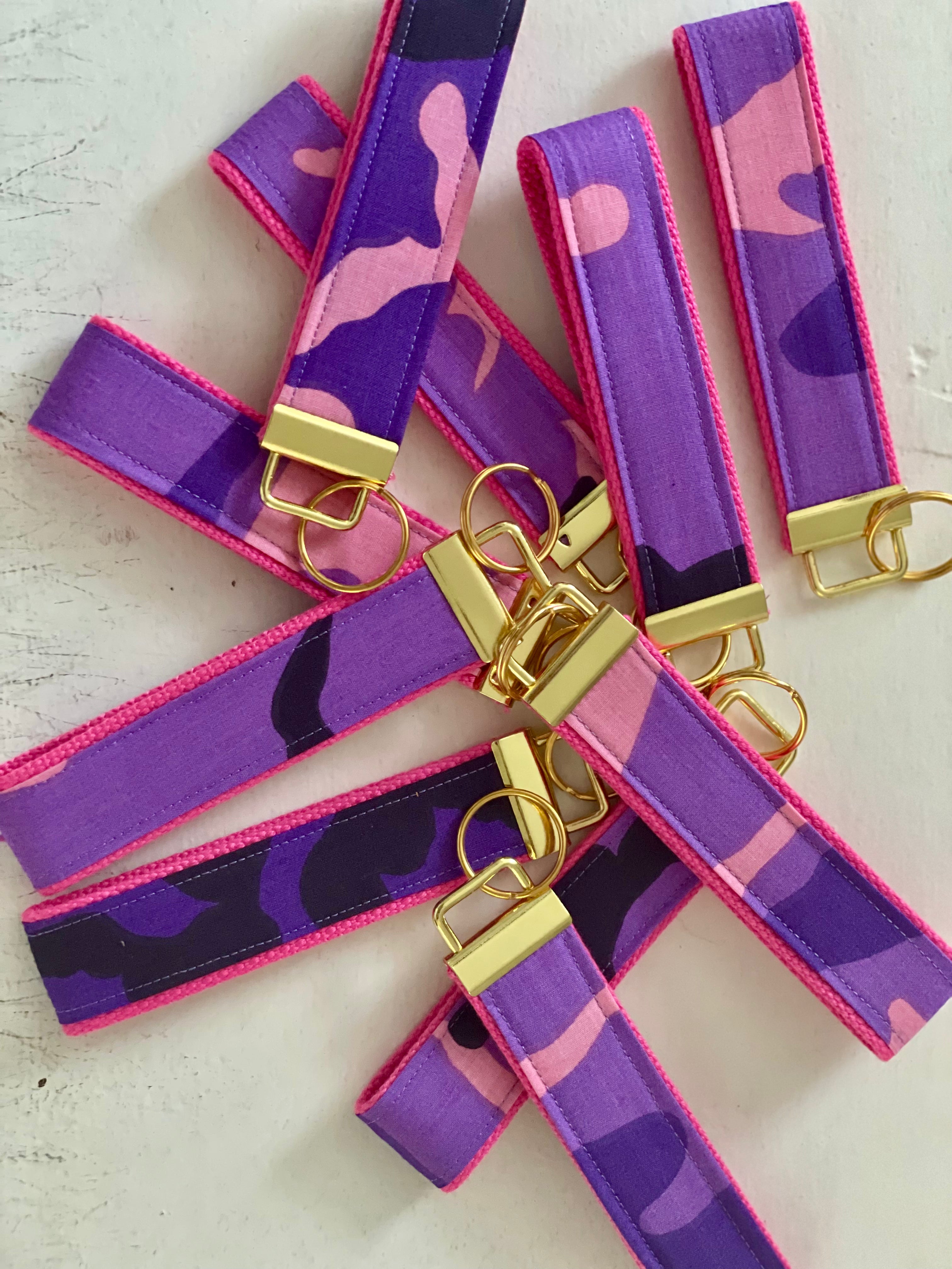 Purple pink Camo Key Fob