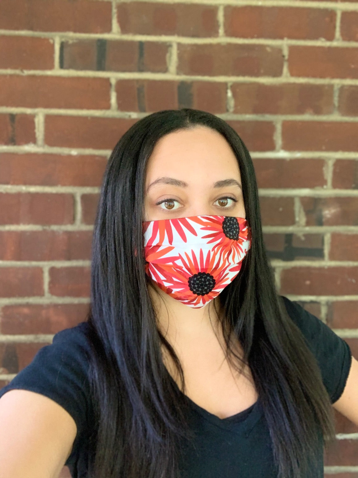 Red Floral Face Mask